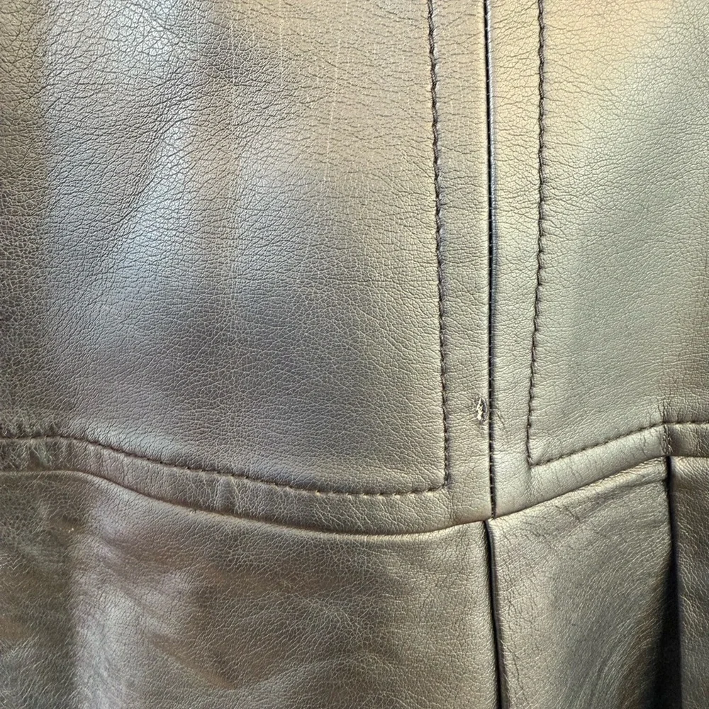 Michael Kors Faux Leather pleated black Skirt Size 4